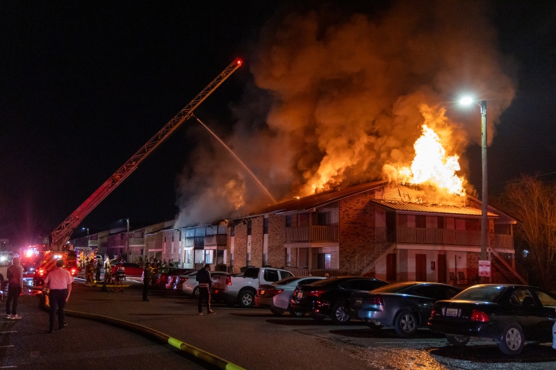 Firefighters Battle Apartment Fire