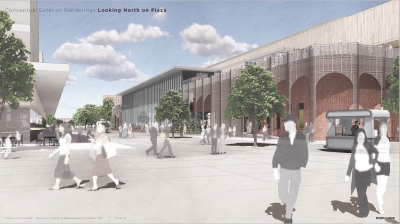 Conceptual Exterior Renderings | Looking North on Plaza